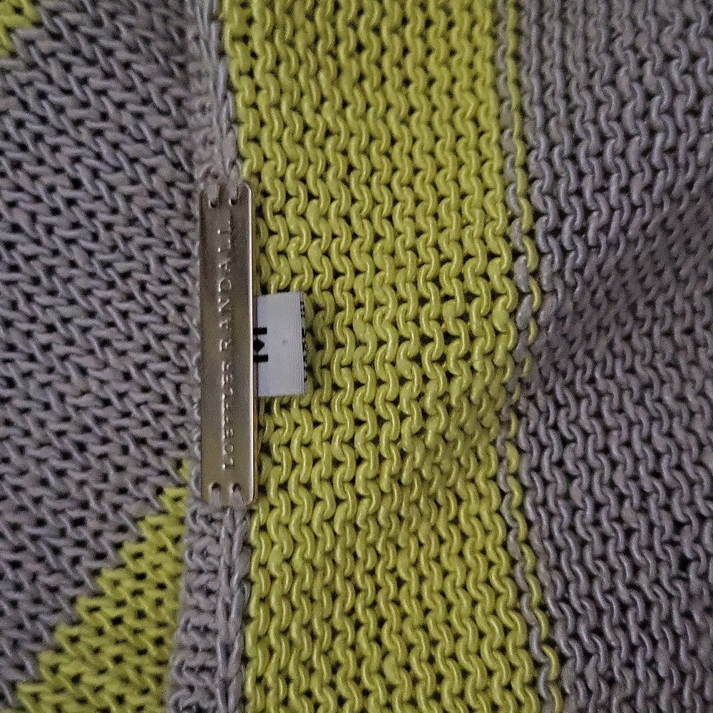 Loeffler Randall Medium Tank Sweater Yellow Gray Striped - Picture 4 of 4